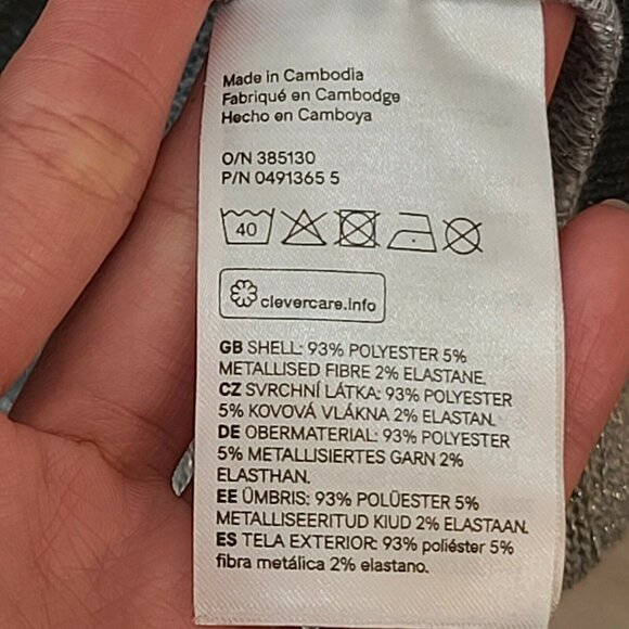 Divided H&M Sweater Womens Medium Gray Metallic Slouchy Sleeve Hooded Casual - Picture 11 of 12